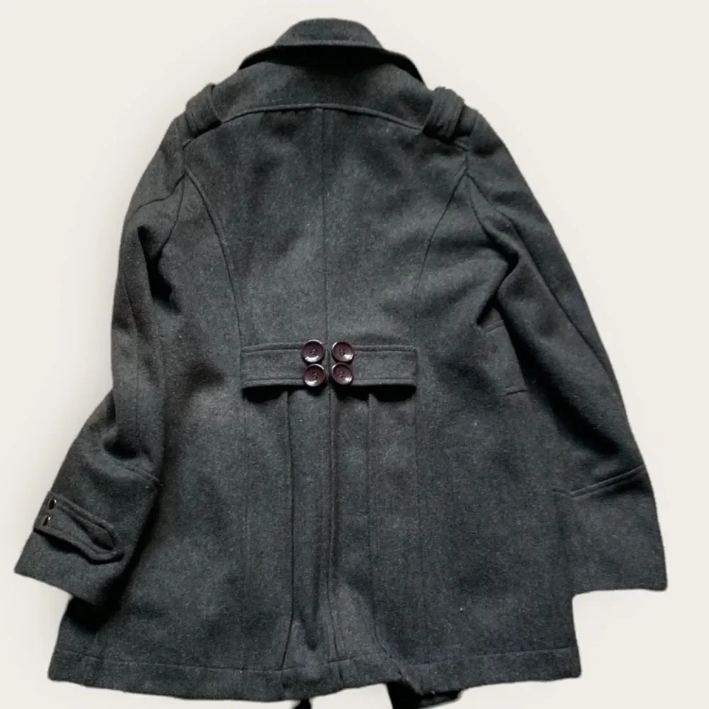 Military Style‎ Gray Wool Blend Short Coat Fits XS-S size